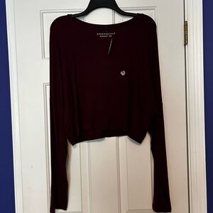 Cropped maroon long sleeve